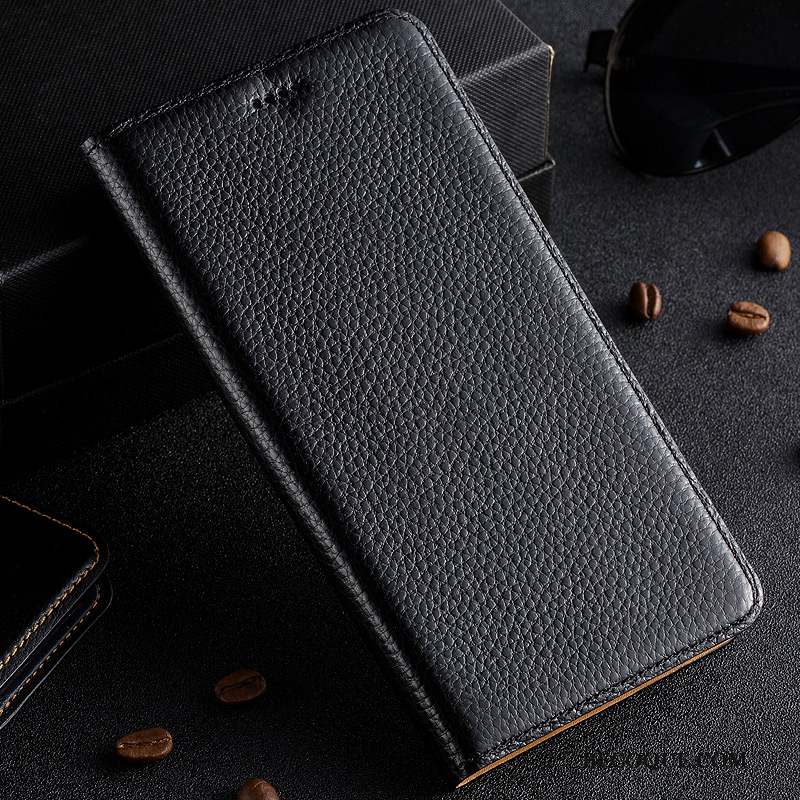 Huawei P10 Coque Litchi Housse Protection Incassable Cuir Véritable Étui