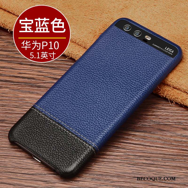 Huawei P10 Coque Modèle Fleurie Business Cuir Véritable Casual Étui Protection