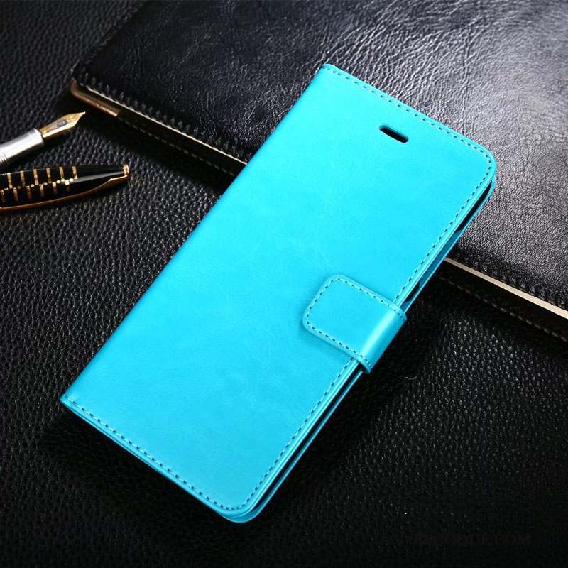 Huawei P10 Lite Bleu Clair Fluide Doux Cuir Véritable Protection Clamshell Coque De Téléphone