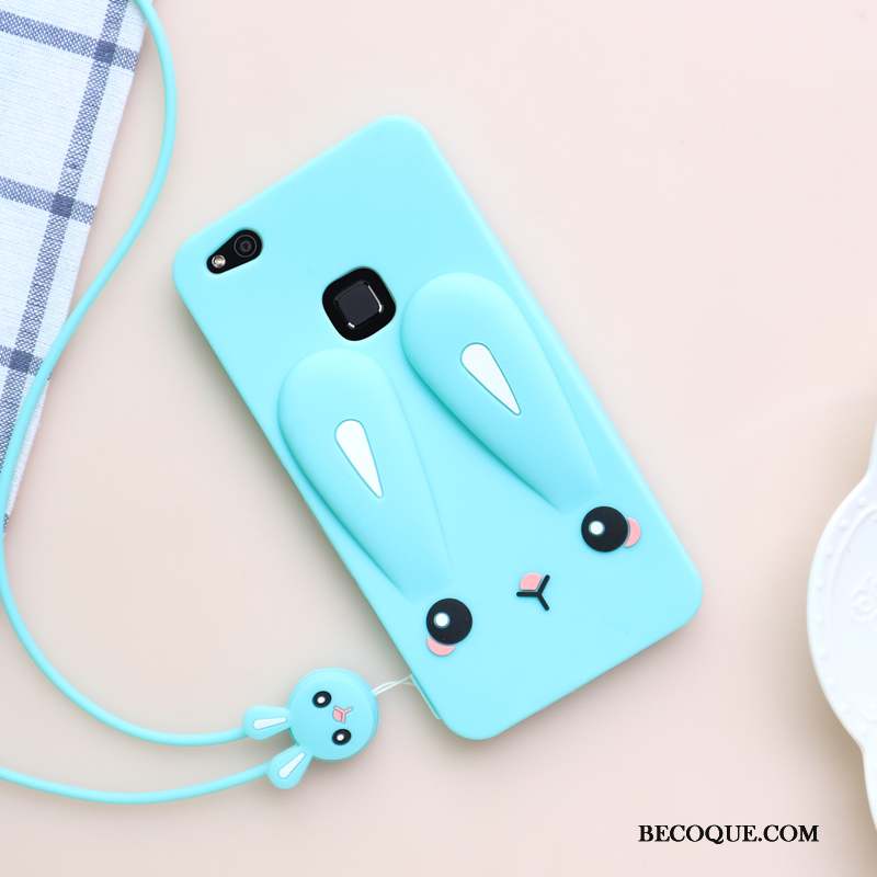 Huawei P10 Lite Coque Protection Jeunesse Dessin Animé Incassable Silicone Bleu Clair