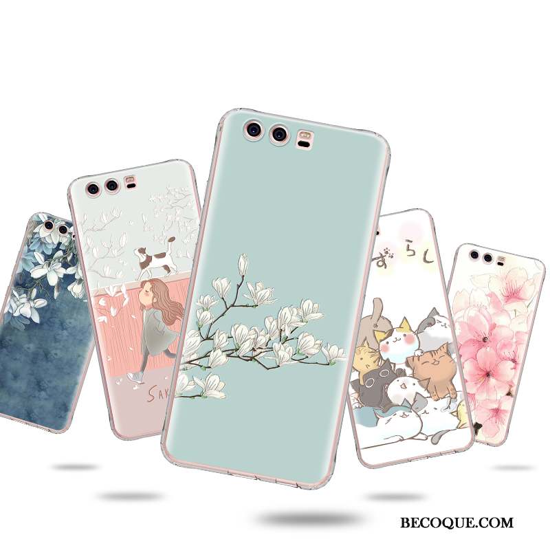 Huawei P10 Plus Coque Charmant Fluide Doux Bleu Clair Silicone Dessin Animé Gaufrage