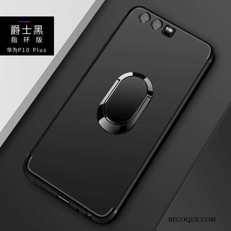 Huawei P10 Plus Coque De Téléphone Noir Étui Fluide Doux Délavé En Daim