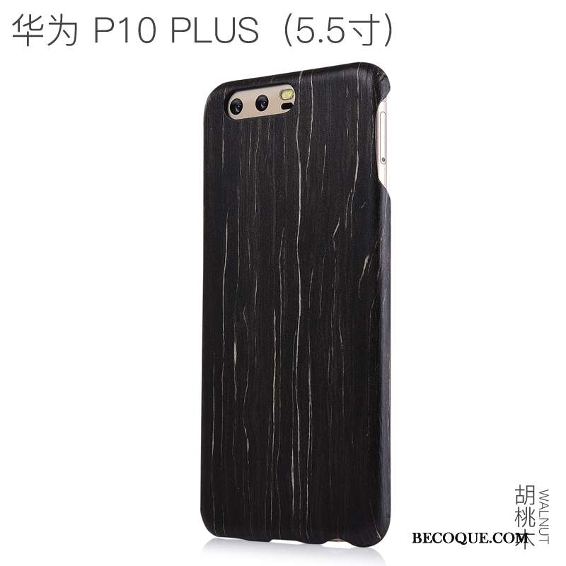 Huawei P10 Plus Coque De Téléphone Noir Étui Personnalité Bois Légère