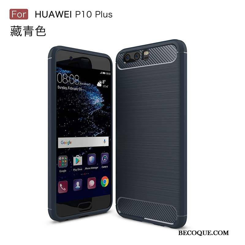 Huawei P10 Plus Coque Incassable Silicone Délavé En Daim Étui Protection Fluide Doux