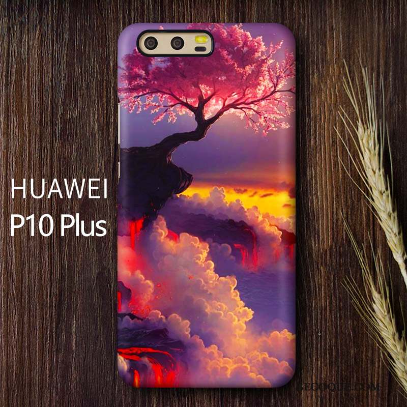 Huawei P10 Plus Personnalité Créatif Délavé En Daim Coque Difficile Sakura