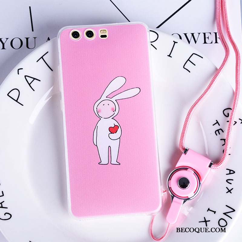 Huawei P10 Plus Rose Transparent Coque De Téléphone Personnalité Mince Ornements Suspendus