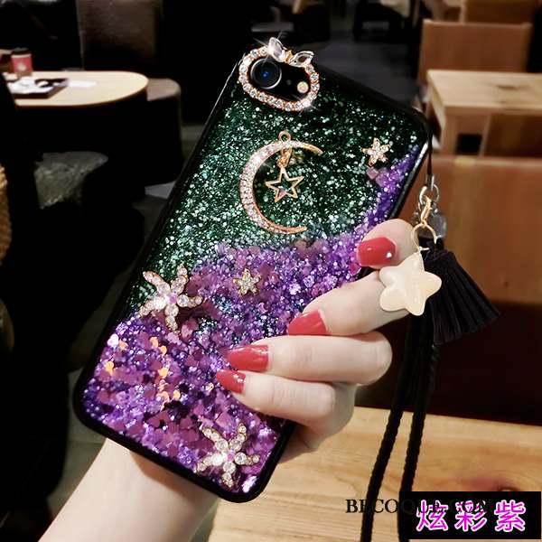 Huawei P10 Silicone Tendance Coque De Téléphone Liquide Strass Ornements Suspendus