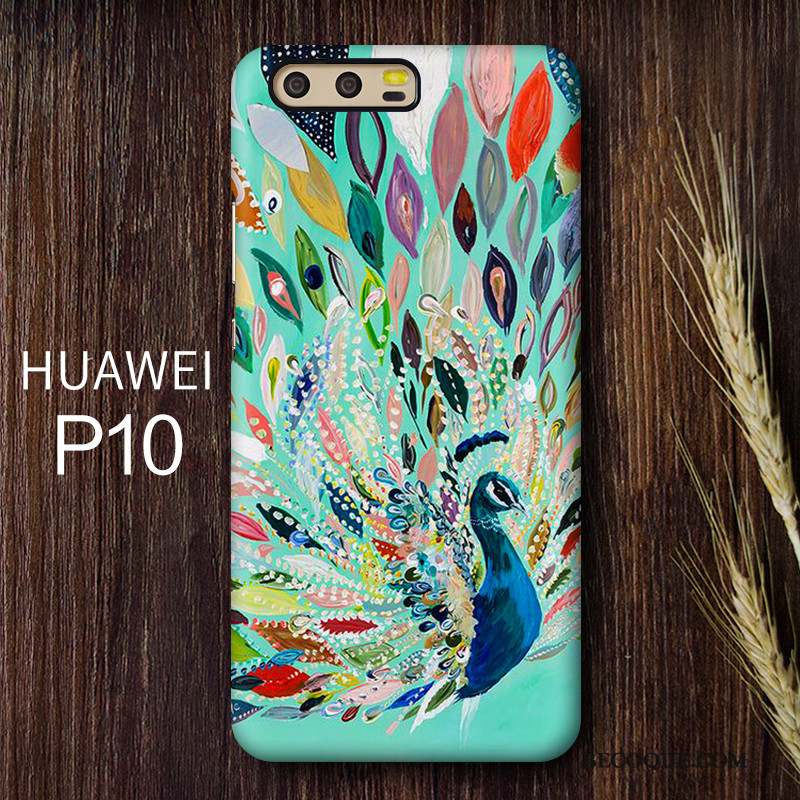 Huawei P10 Style Chinois Personnalité Protection Coque Bleu Clair Incassable