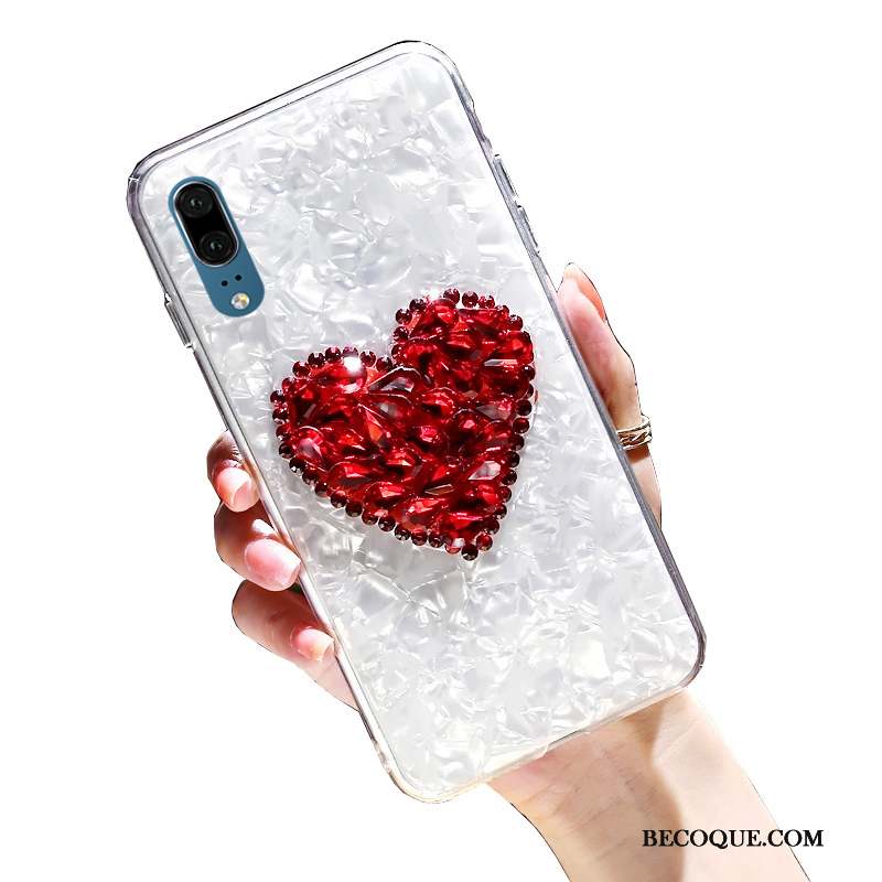 Huawei P20 Coque De Téléphone Strass Rouge Incassable