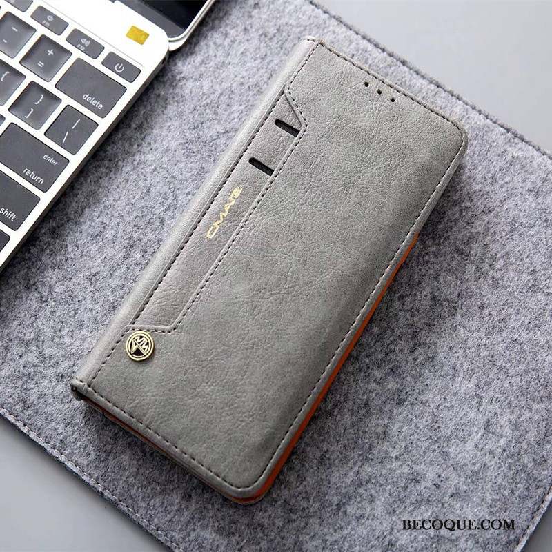 Huawei P20 Coque Gris Housse Cuir Véritable Nouveau Protection Étui