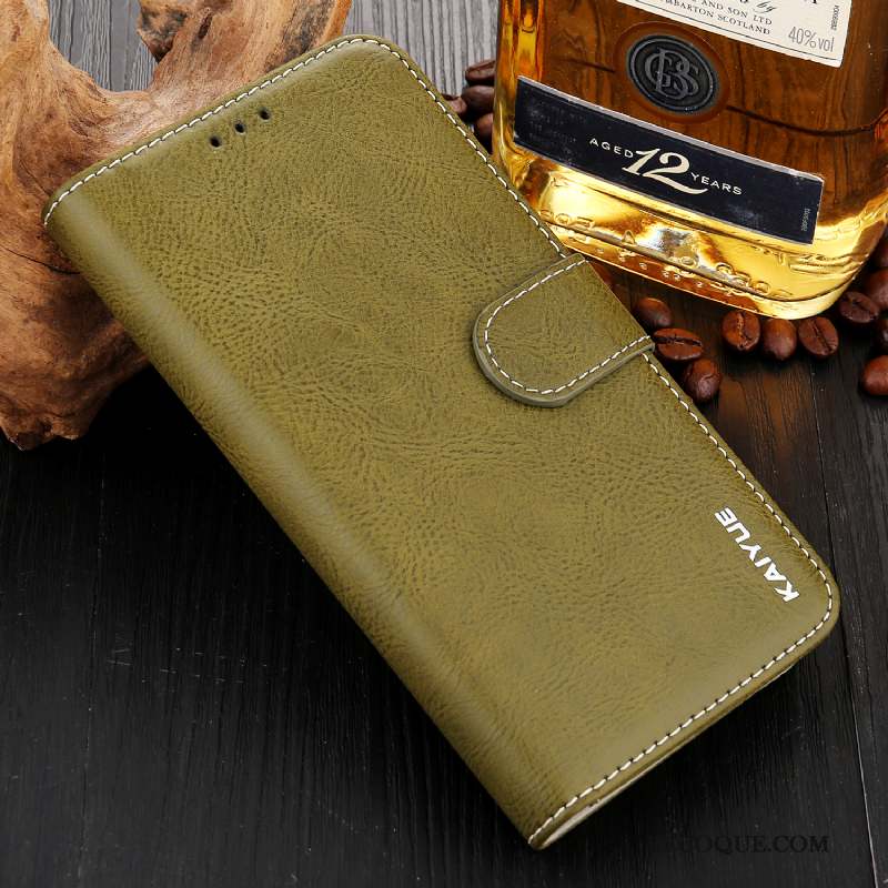 Huawei P20 Coque Portefeuille Carte Cuir Véritable Protection Fluide Doux Incassable