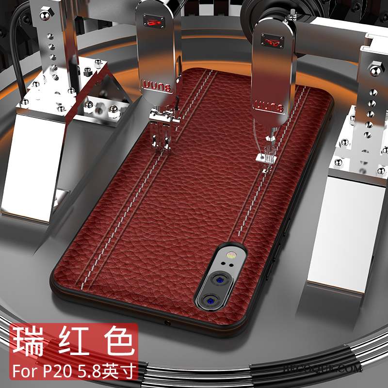 Huawei P20 Coque Tendance Rouge Téléphone Portable Tout Compris Silicone Incassable