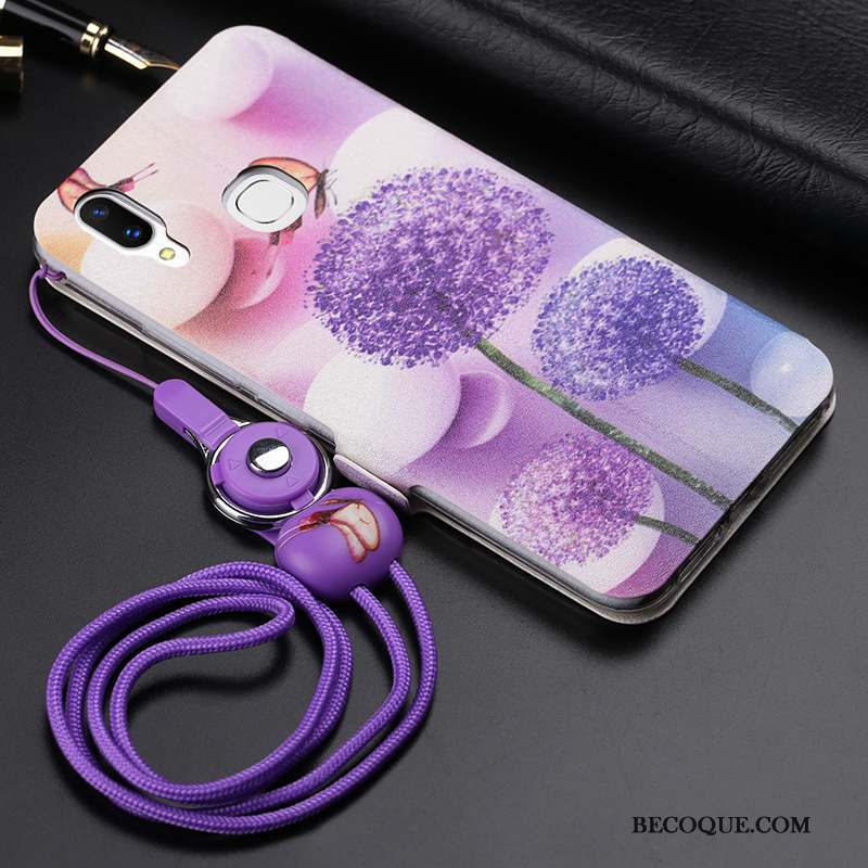 Huawei P20 Lite Coque De Téléphone Housse Violet Étui En Cuir Incassable
