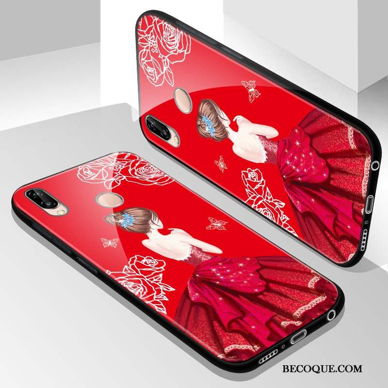 Huawei P20 Lite Coque Personnalité Protection Téléphone Portable Rouge Verre Trempé Tout Compris