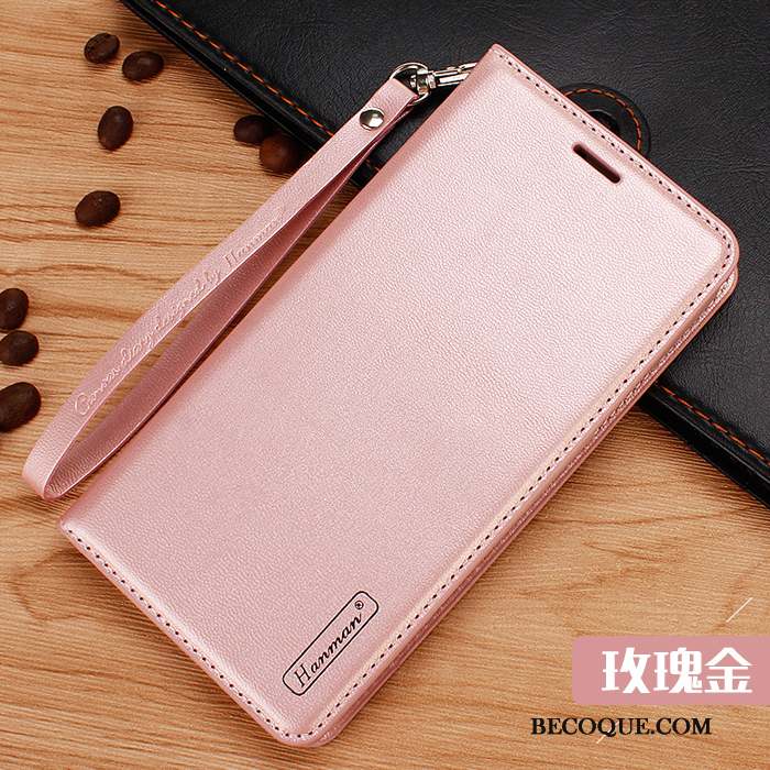 Huawei P20 Lite Protection Coque De Téléphone Simple Rose Clamshell Étui En Cuir