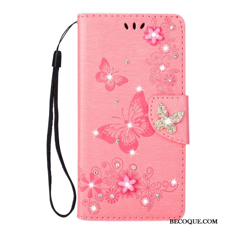 Huawei P20 Lite Étui En Cuir Coque De Téléphone Rose Support Tendance Carte