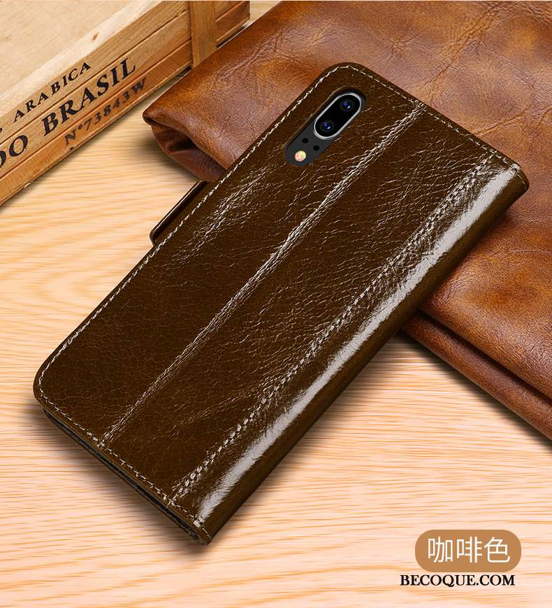 Huawei P20 Marque De Tendance Personnalité Incassable Marron Coque De Téléphone Accessoires