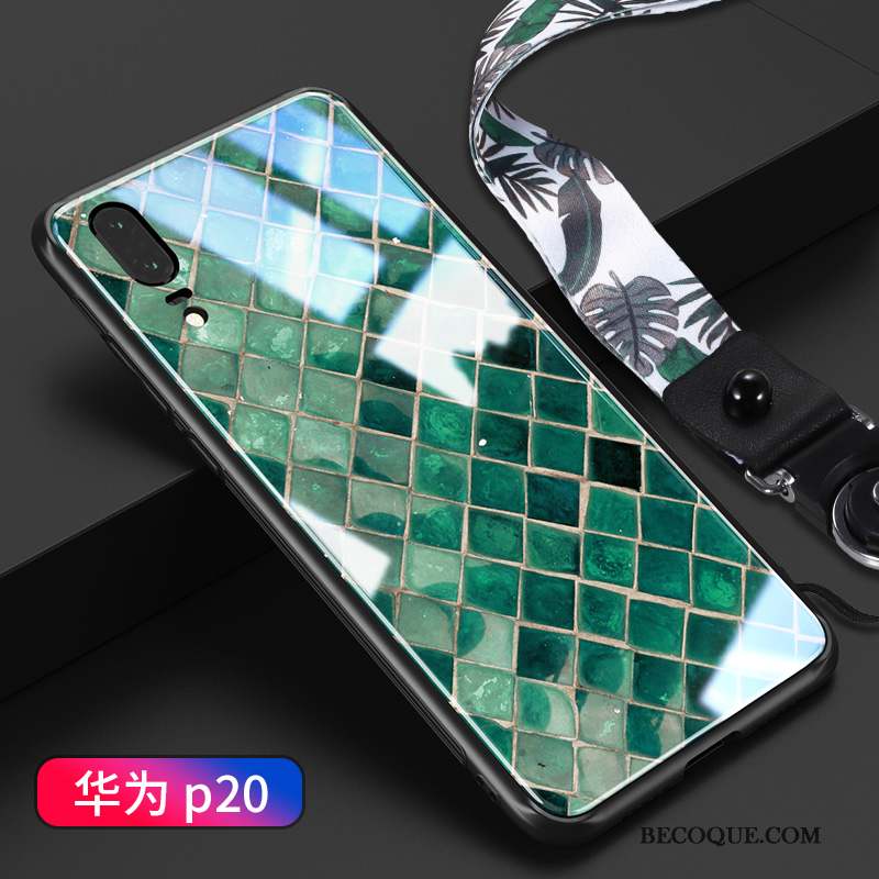 Huawei P20 Personnalité Vert Incassable Très Mince Clair Coque De Téléphone