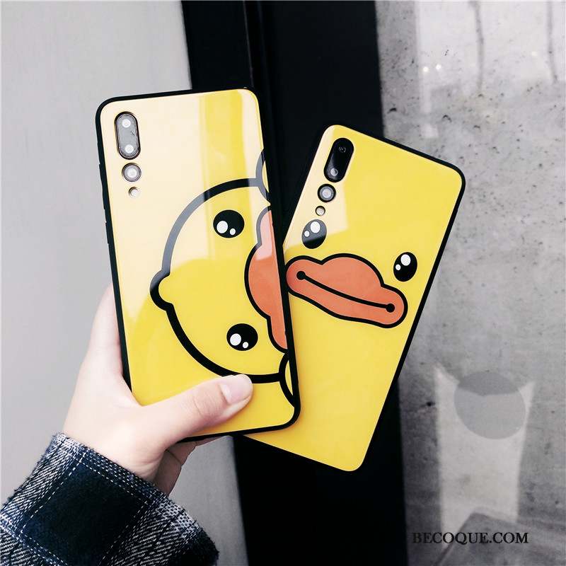 Huawei P20 Pro Coque Protection Verre Canard Amoureux Nouveau Étui