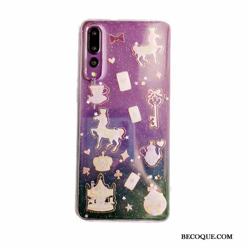 Huawei P20 Pro Personnalisé Coque Fluide Doux Transparent Violet De Téléphone