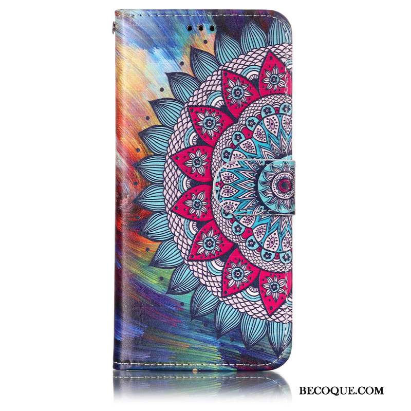 Huawei P20 Protection Fleur Housse Coque De Téléphone Multicolore Étui En Cuir