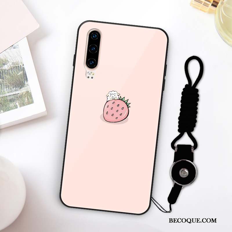 Huawei P30 Charmant Mesh Rouge Coque De Téléphone Nouveau Rose