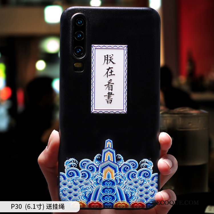Huawei P30 Coque Protection Délavé En Daim Tendance Personnalité Incassable Silicone