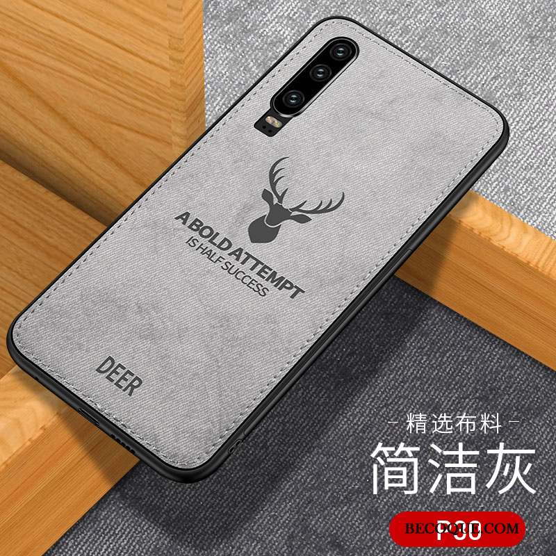 Huawei P30 Coque Refroidissement Tout Compris Silicone Incassable Cerf Respirant