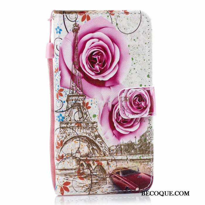 Huawei P30 Coque Étui En Cuir Rose Dessin Animé Téléphone Portable Peinture Tendance