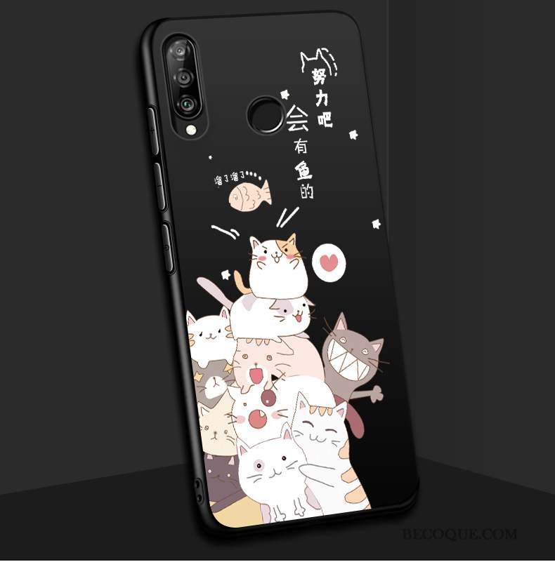 Huawei P30 Lite Charmant Fluide Doux Coque De Téléphone Étui Tout Compris Noir