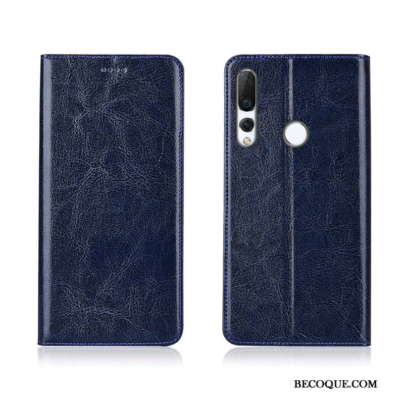 Huawei P30 Lite Coque Modèle Fleurie Fluide Doux Bleu Clamshell Incassable Tout Compris