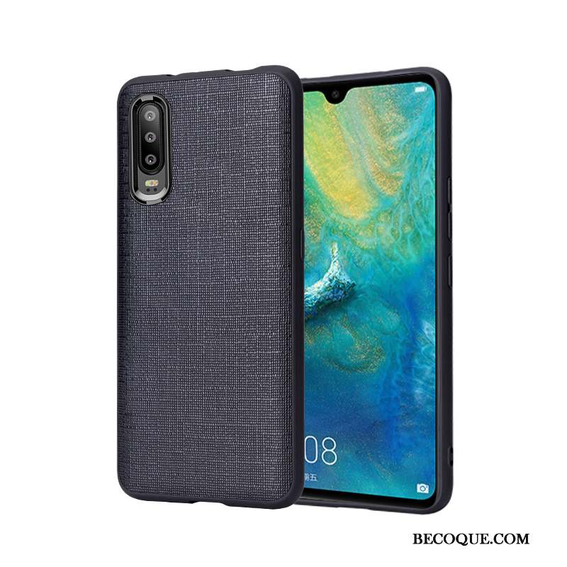 Huawei P30 Marque De Tendance Cuir Véritable Coque De Téléphone Mode Créatif Protection