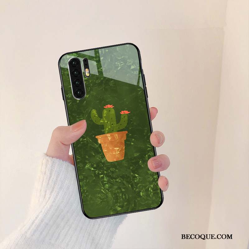 Huawei P30 Pro Charmant Coque De Téléphone Clair Protection Miroir Vert