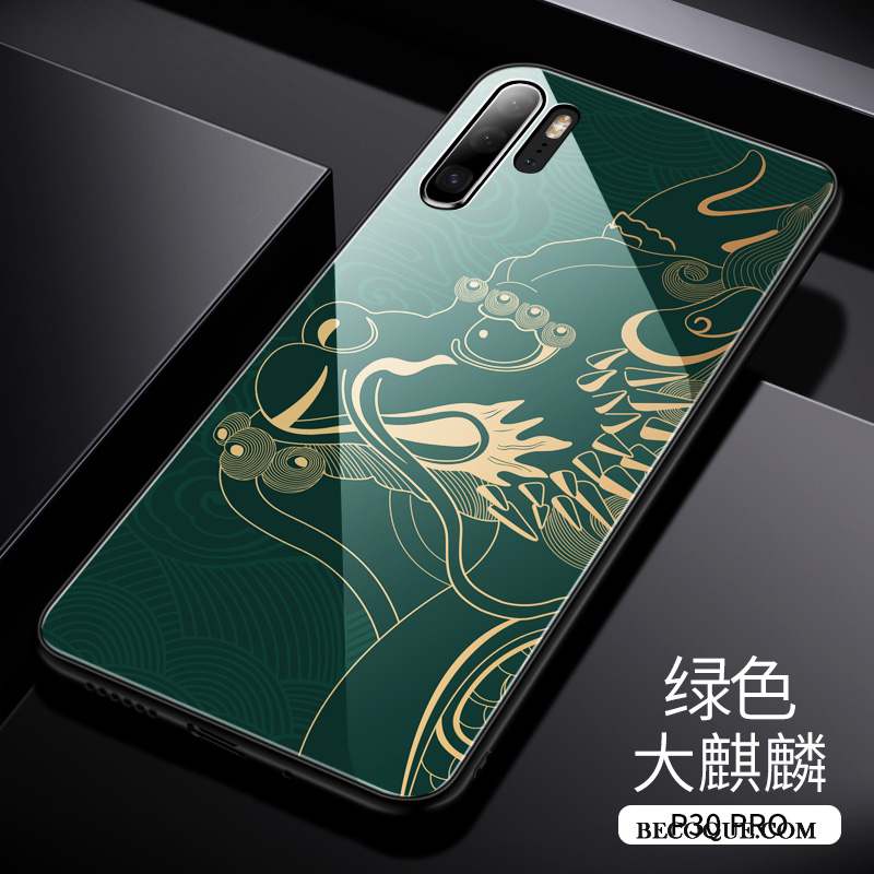 Huawei P30 Pro Coque Couvercle Arrière Très Mince Miroir Créatif Personnalité Verre