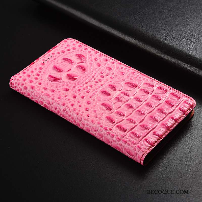 Huawei P30 Pro Coque Crocodile Tout Compris Cuir Véritable Modèle Fleurie Rouge Protection