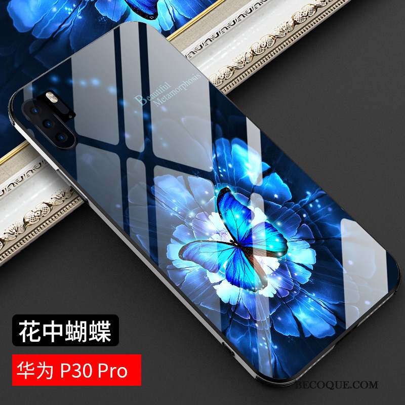 Huawei P30 Pro Coque Protection Étui Verre Tendance Très Mince Luxe