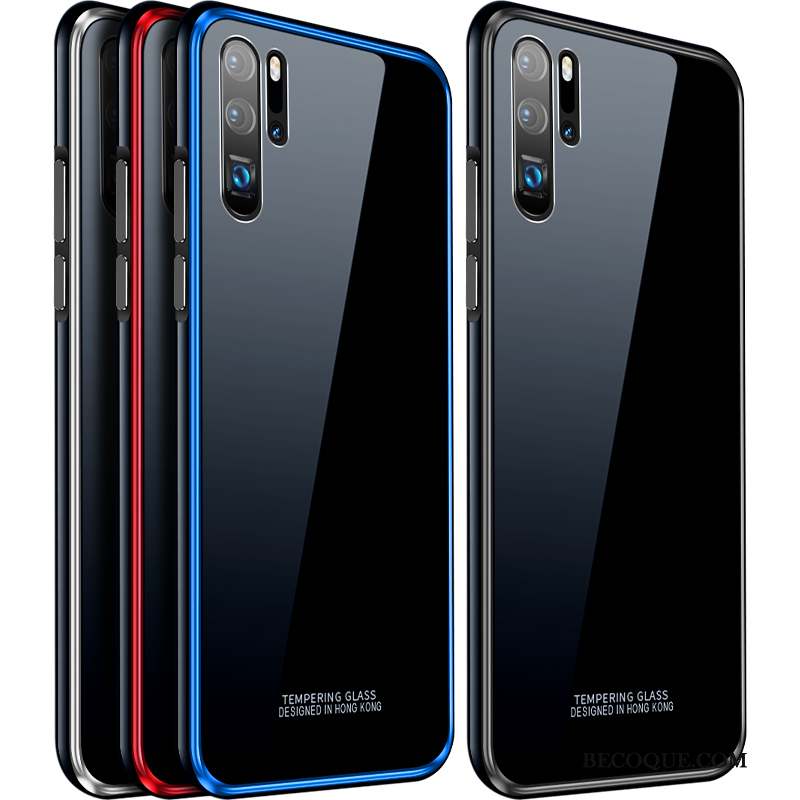 Huawei P30 Pro Coque Tout Compris Verre Métal Luxe Étui Protection