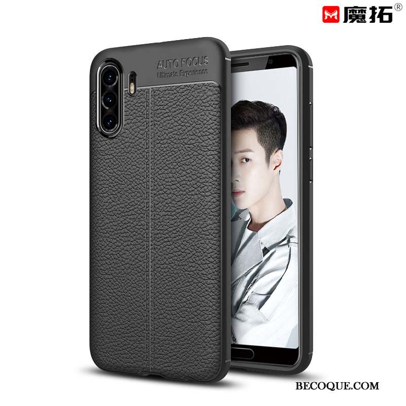 Huawei P30 Pro Coque Étui Fluide Doux Protection Nouveau Étui En Cuir Noir