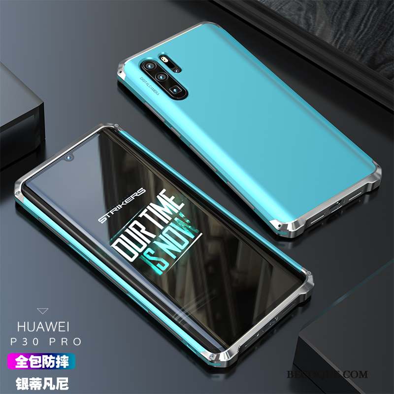 Huawei P30 Pro Net Rouge Très Mince Métal Vert Créatif Coque De Téléphone