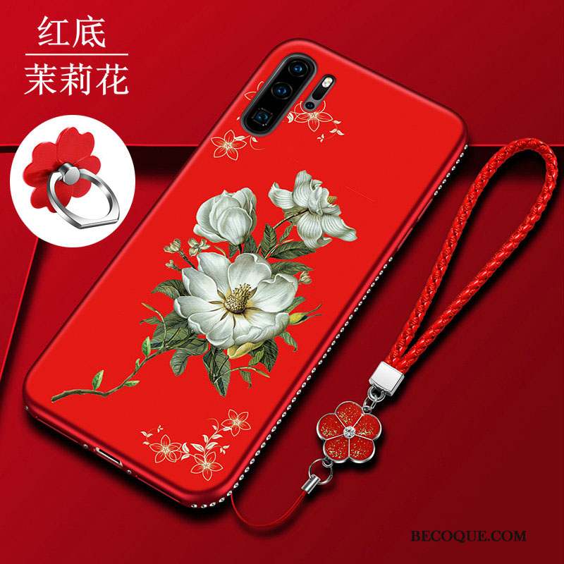 Huawei P30 Pro Protection Ornements Suspendus Coque De Téléphone Fluide Doux Tout Compris Fleurs