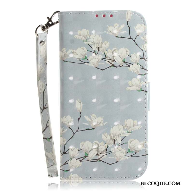 Huawei P30 Pro Sakura Étui En Cuir Protection Gris Housse Coque De Téléphone