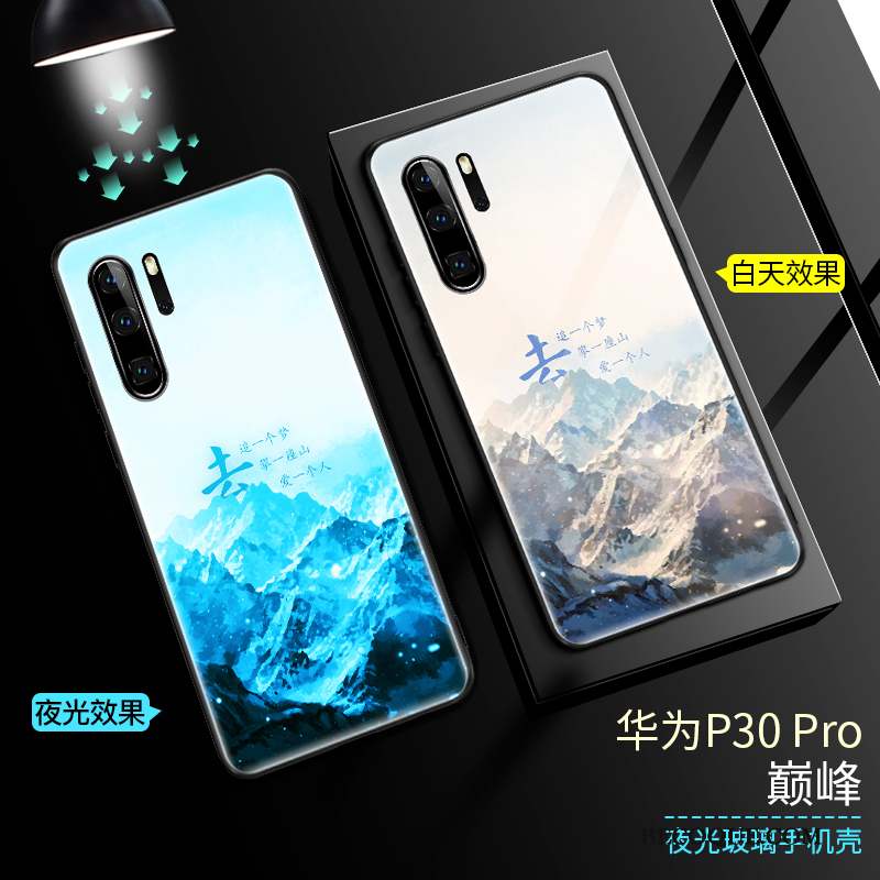 Huawei P30 Pro Tout Compris Blanc Lumineuses Verre Très Mince Coque De Téléphone