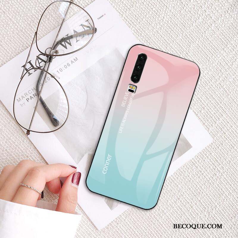 Huawei P30 Rose Coque Net Rouge Personnalité Marque De Tendance De Téléphone