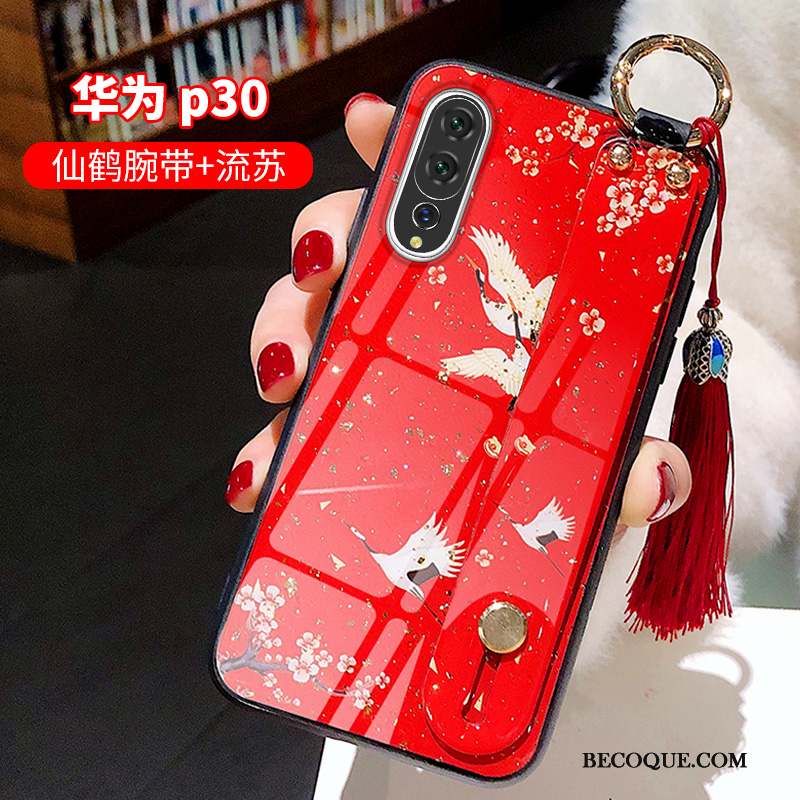 Huawei P30 Rouge Tout Compris Amoureux Tendance Net Rouge Coque De Téléphone