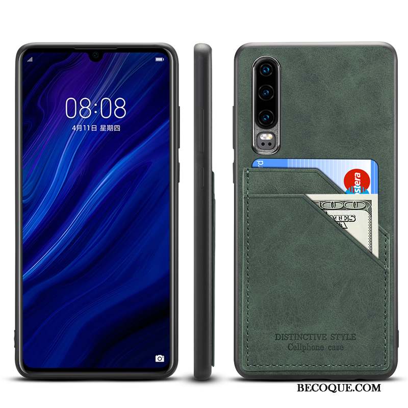 Huawei P30 Tout Compris Nouveau Protection Cuir Véritable Carte Coque De Téléphone