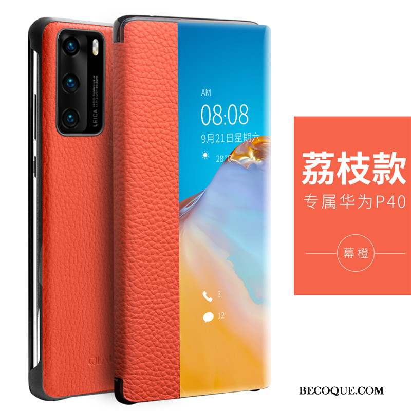 Huawei P40 Business Cuir Coque De Téléphone Protection Windows Tout Compris