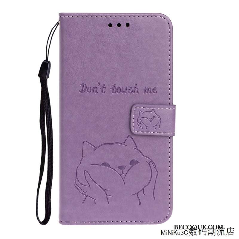 Huawei P40 Lite Coque Silicone Tout Compris Violet Charmant Chat Étui En Cuir