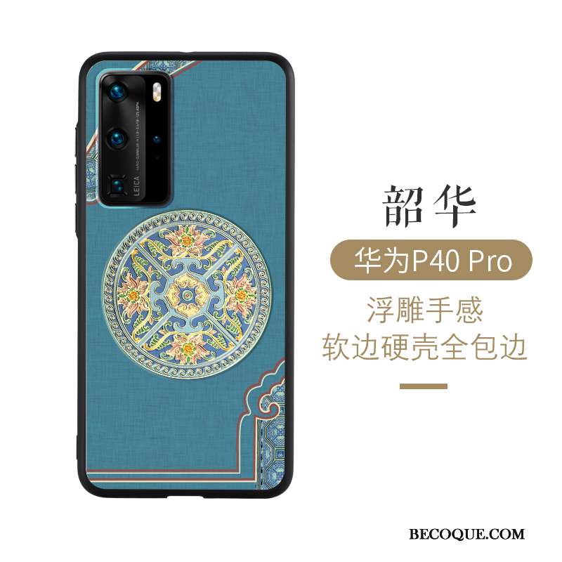 Huawei P40 Pro Coque Bleu Très Mince Protection Créatif Vent Incassable