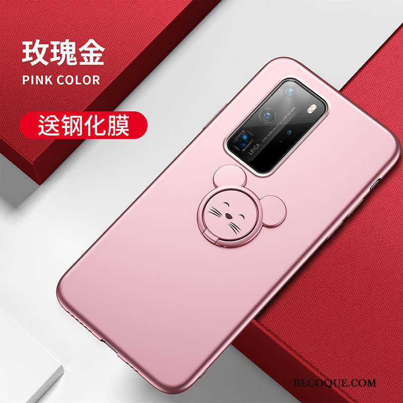 Huawei P40 Pro Coque Étui Créatif Tout Compris Support Délavé En Daim Silicone