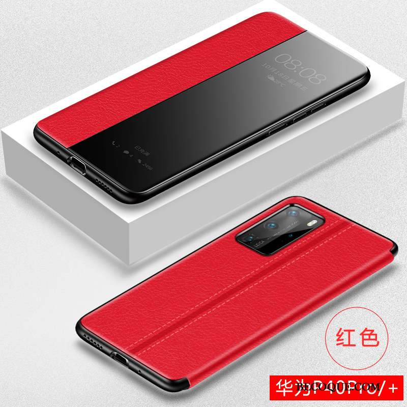 Huawei P40 Pro Luxe Coque Tout Compris Protection Clamshell Rouge